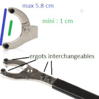 Chiave a denti doppi intercambiabili regolabile Super B TB-8018 - Image 2