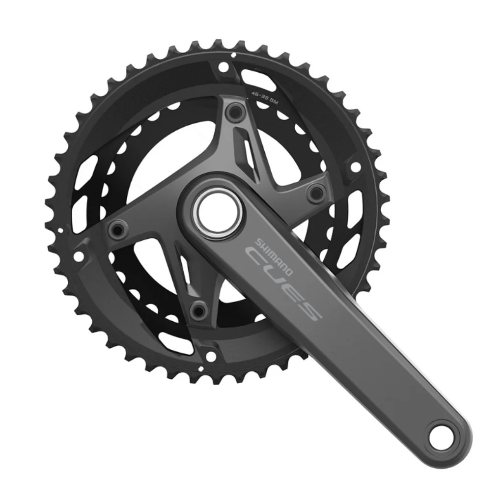 Guarnitura doppia Shimano CUES FC-U6010 Hollowtech a 11 velocità - 170/175 mm - 46-32 denti - Image 3