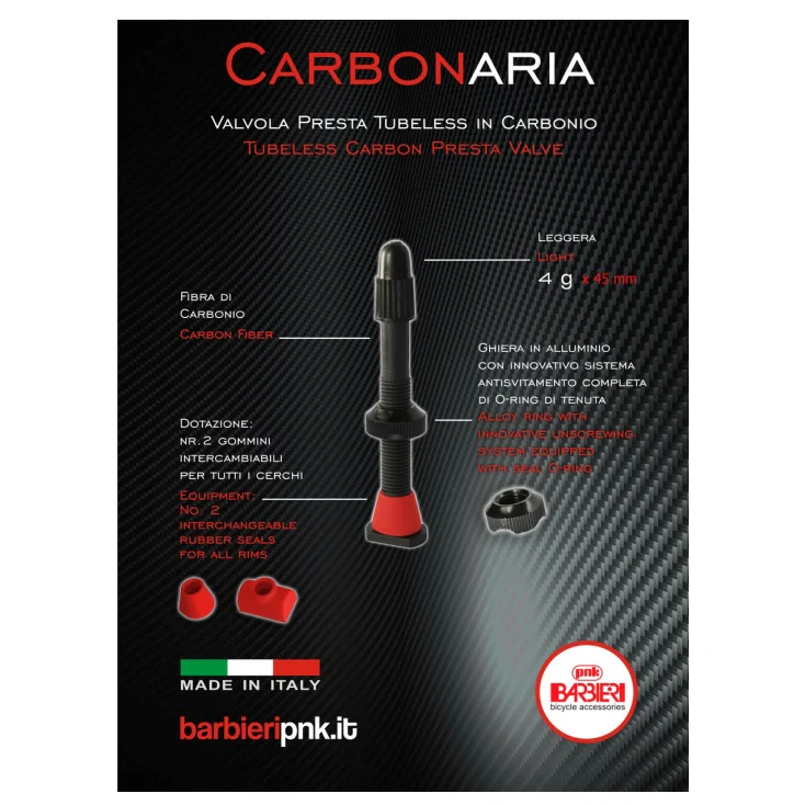 Valvole Tubeless Barbieri Carbonaria (x2) - Image 3